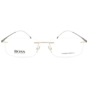 BOSS Men's Rimless Gold Frames 1266/B J5G 5518-Tudora