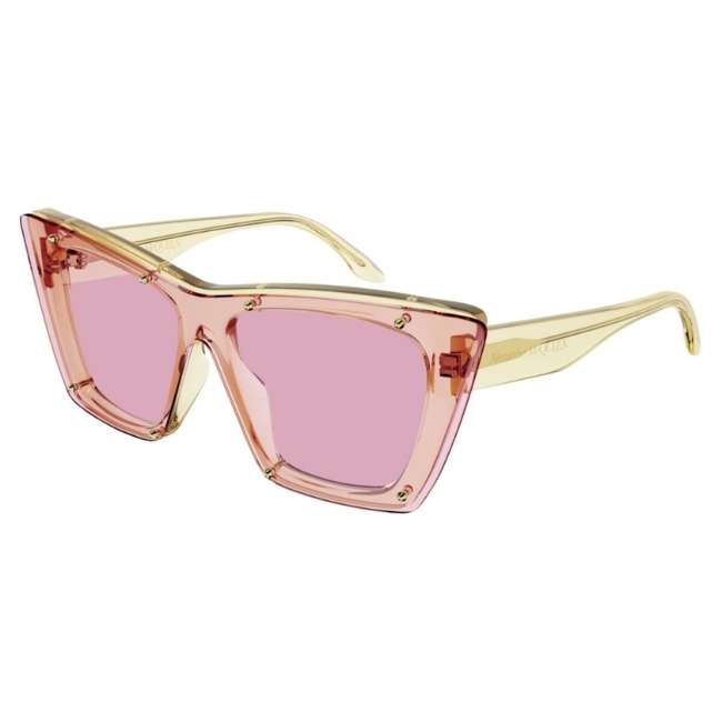 Alexander McQueen AM0361S 003 Women's Sunglasses – Pink / Gold Stud Details - Image 2