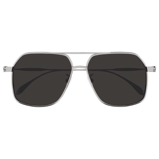 Alexander McQueen AM0372S 001 Men's Sunglasses – Black Metal Navigator-Tudora