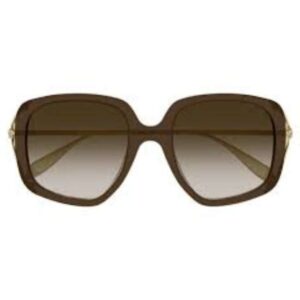 Alexander McQueen AM0378S 004 Women's Sunglasses – Transparent Brown / Gradient Lens-Tudora