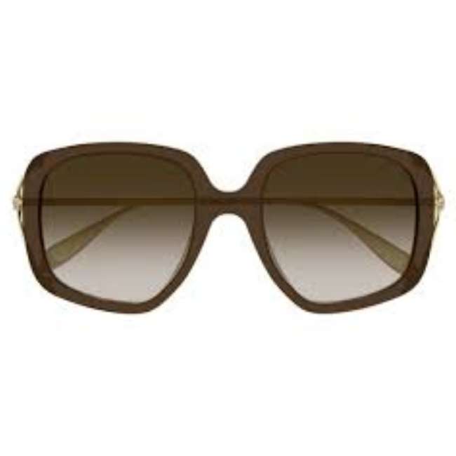 Alexander McQueen AM0378S 004 Women's Sunglasses – Transparent Brown / Gradient Lens-Tudora