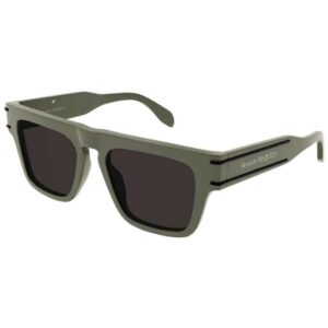 Alexander McQueen AM0397S 005 Men's Sunglasses – Khaki Green / Selvedge Square-Tudora