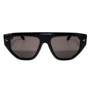 Alexander McQueen AM0408S 001 Unisex Sunglasses – Black / Flat Top.Tudora