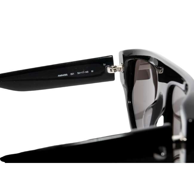 Alexander McQueen AM0408S 001 Unisex Sunglasses – Black / Flat Top - Image 5