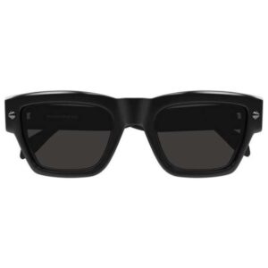 Alexander McQueen AM0409S 001 Men's Sunglasses – Shiny Black / Metal Stud Detail-Tudora