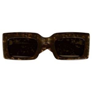 Alexander McQueen AM0433S 002 Women's Sunglasses – Havana / Punk Rivet Rectangle.Tudora