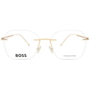 BOSS Women's Rimless Geometric Frames 1401 000 5419 – Rose Gold-Tudora