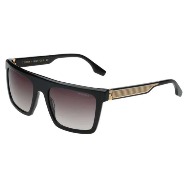 Tommy Hilfiger Black and Gold Wayfarer Men Sunglasses TH 2640 C5 57 S