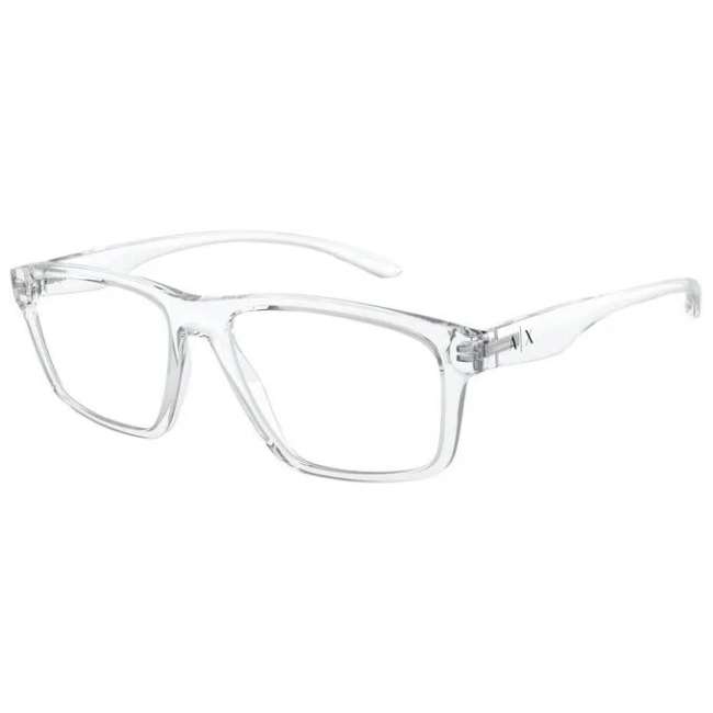 Armani Exchange Men's Transparent Rectangular Eyeglasses AX30948333-Tudora