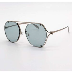 Alexander McQueen AM0367S 003 Women's Sunglasses – Gold / Blue Gradient-Tudora