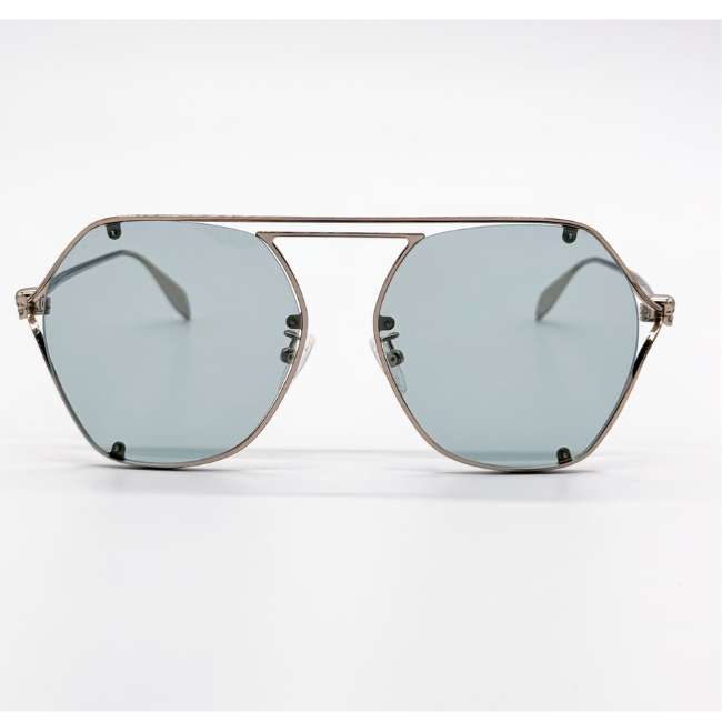 Alexander McQueen AM0367S 003 Women's Sunglasses – Gold / Blue Gradient - Image 2