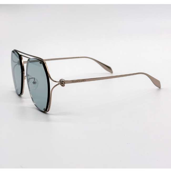 Alexander McQueen AM0367S 003 Women's Sunglasses – Gold / Blue Gradient - Image 4