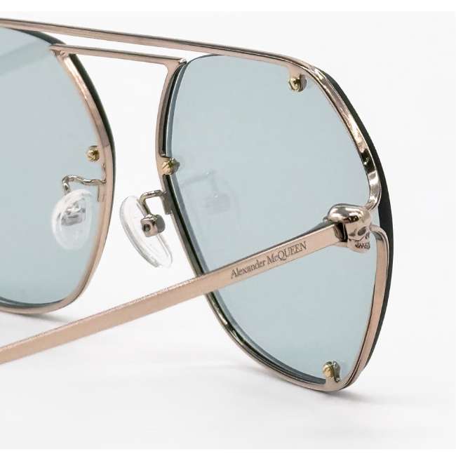 Alexander McQueen AM0367S 003 Women's Sunglasses – Gold / Blue Gradient - Image 6