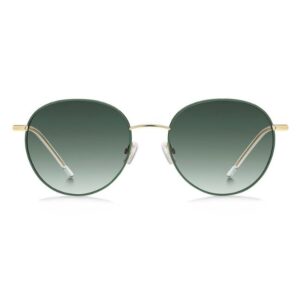 BOSS Unisex Round Metal Sunglasses 1395/S PEF – Gold & Green-Tudora