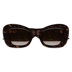 Alexander McQueen AM0434S 002 Women's Sunglasses – Havana / Punk Rivet Oval.Tudora