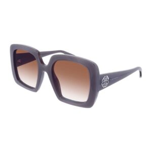 Alexander McQueen AM0378S 004 Women's Sunglasses – Transparent Brown / Gradient Lens